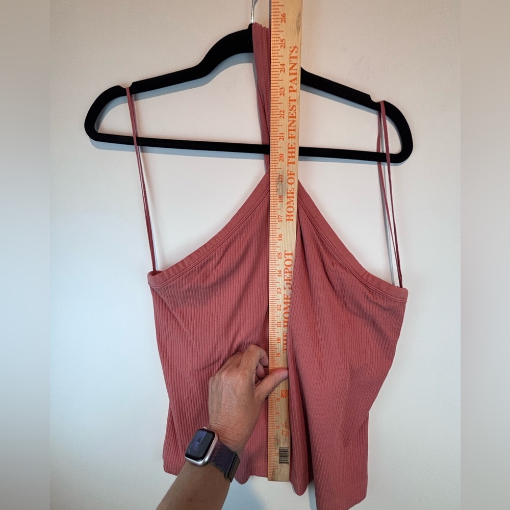 Old Navy Plus 2X One Shoulder Ribbed Tank Top Mauve Pink Built-In Bra - Picture 9 of 11